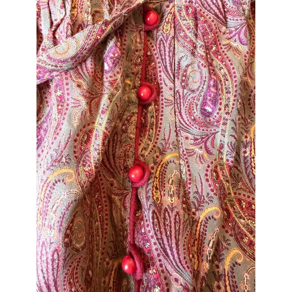 60s/70s ILGWU Vintage Paisley Print Full Length Skirt Made In USA - Picture 6 of 7